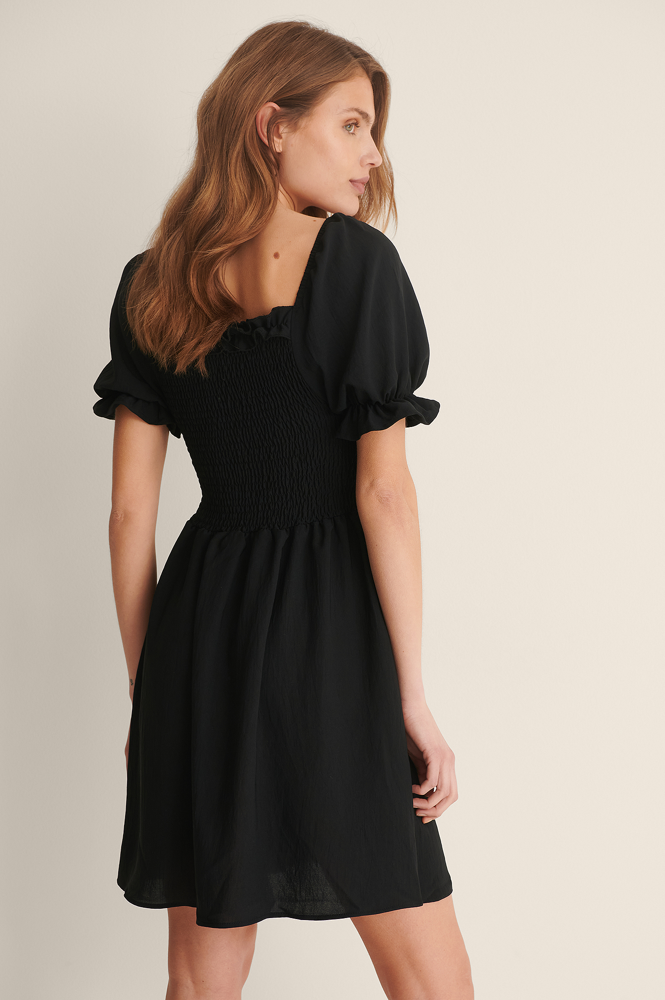 Ruffle Mini Dress Black | na-kd.com
